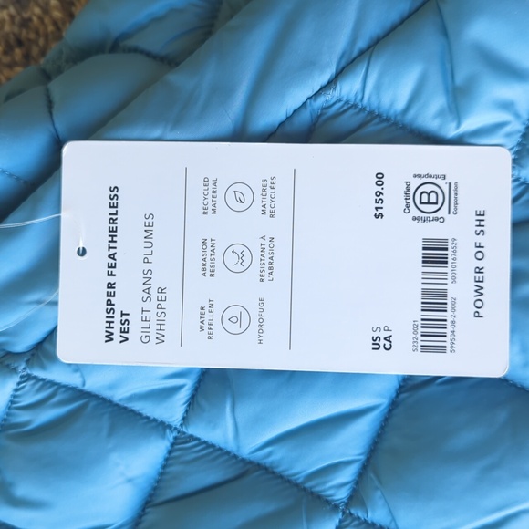 Athleta Whisper Featherless Vest - Skylark Blue S - Picture 4 of 9